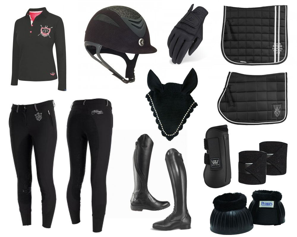 All Black Tack Collection for Dressage or other English Rider
