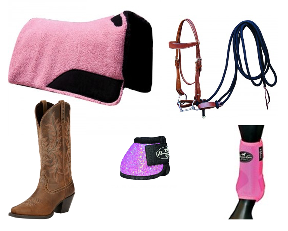 Pink and Tan Western Tack Collection